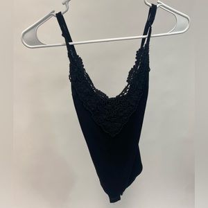 Forever 21 - black bodysuit with lace detail